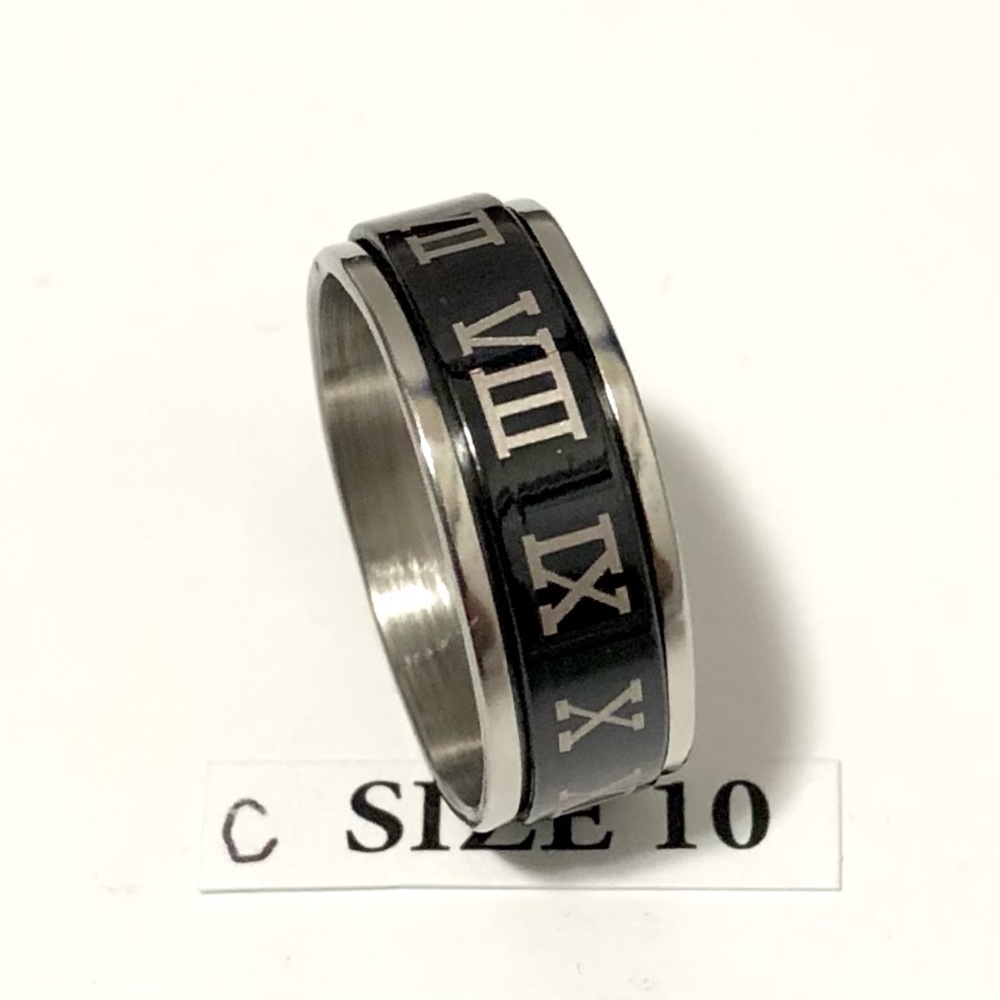 Roman Numerals Spinner Ring, Size 10 - image 3